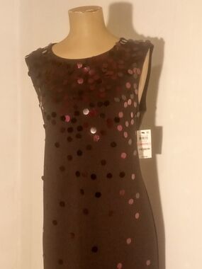 Alfani Black Sleeveless Sequin Dot Tunic